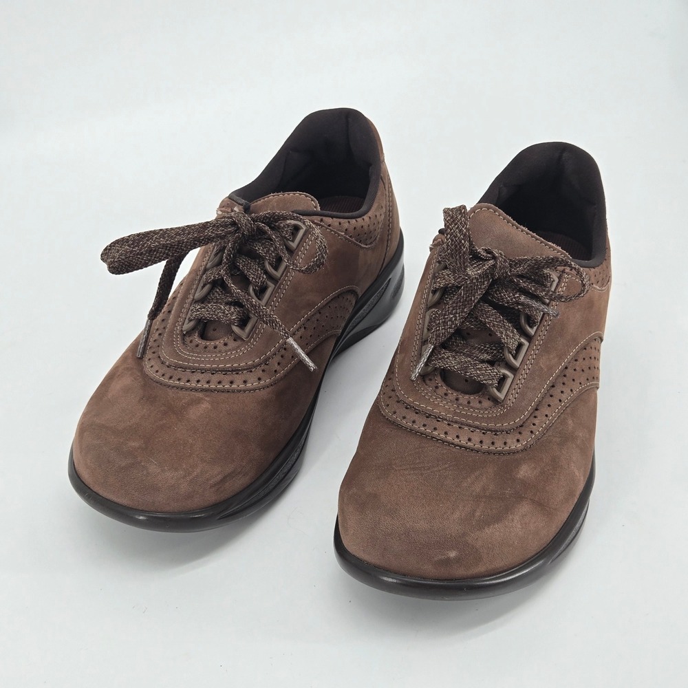 SAS Walk Easy Chocolate Brown‎ Nubuck Orthopedic Comfort Walking Shoe 8 W Wide